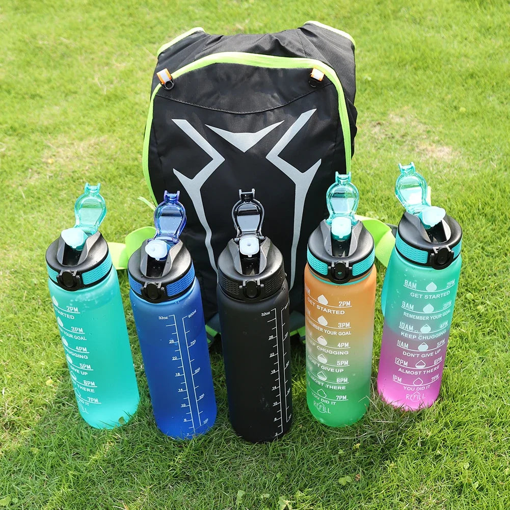 1 Liter Water Bottle Motivational Sport Water Bottle Leakproof Bottles Drinking Outdoor Travel Gym Fitness Jugs for Kitchen Cups