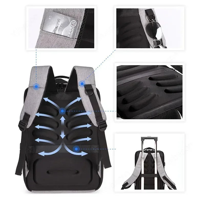 Laptop Backpack Anti-theft Waterproof School Backpacks with USB Charging Travel Laptop Bag Hard Shell Computer Backpack 17 Inch